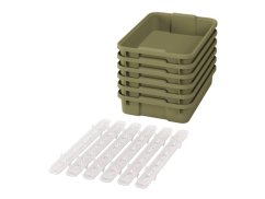 Malé plastové boxy s pojezdy - OPTIMA - Světle zelené (6 ks.)
