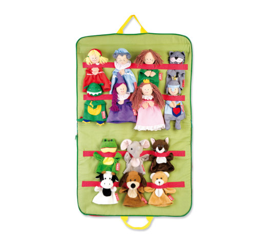 Hand bag with a set of Red Riding Hood puppets (14 pcs)