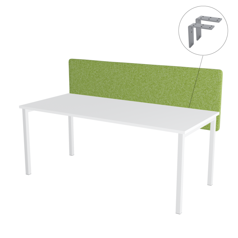 Paraván na stůl zelený OFYS (160x65 cm) 80% vlna - Uchycení paravánu: Pevné přišroubování - šedá barva