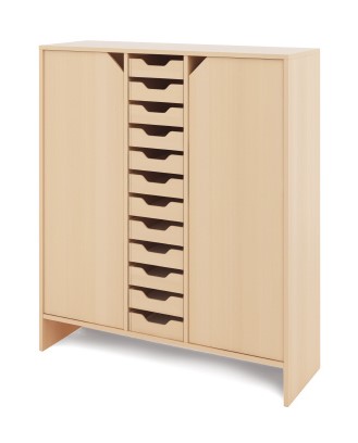 Skriňa XL + malé drevené kontajnery a dvierka - CLASSICAL - Farba: V barvě dekoru