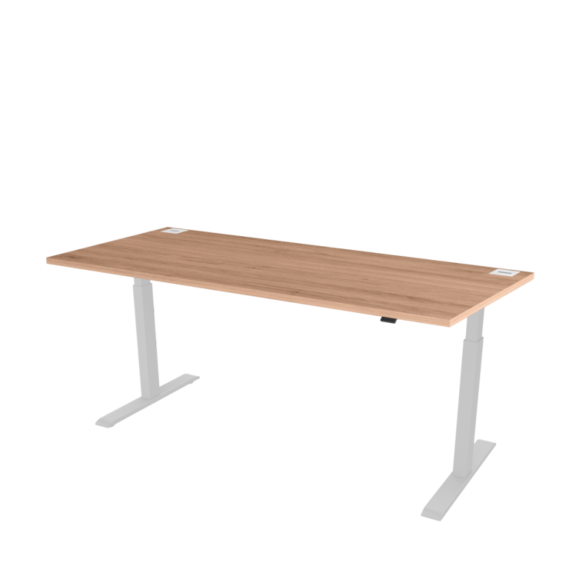 Height adjustable desk OFYS - amber oak (70 x 120 cm) - Frame color: Grey