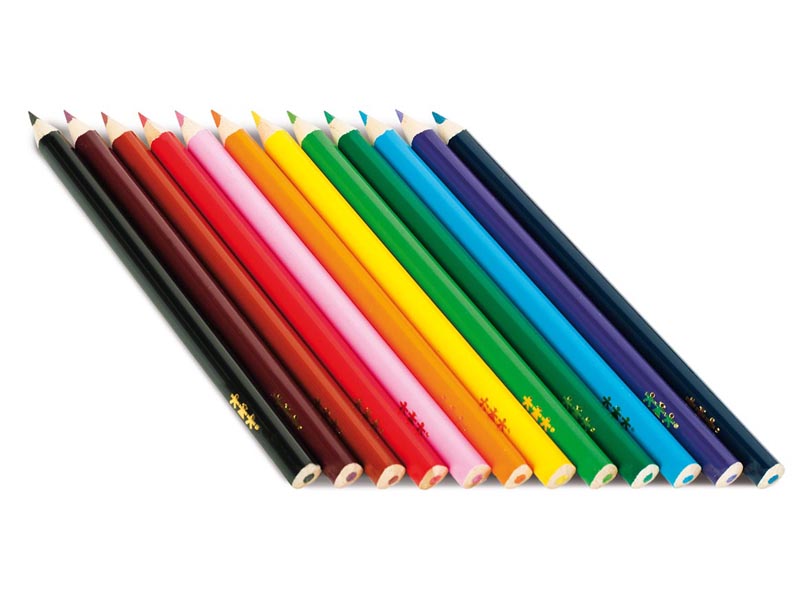 Dlouhé silné trojúhelníkové pastelky 12 ks Dlouhé silné trojúhelníkové pastelky 12 ks