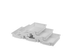 Plastové boxy malé  - bílá - 6 ks