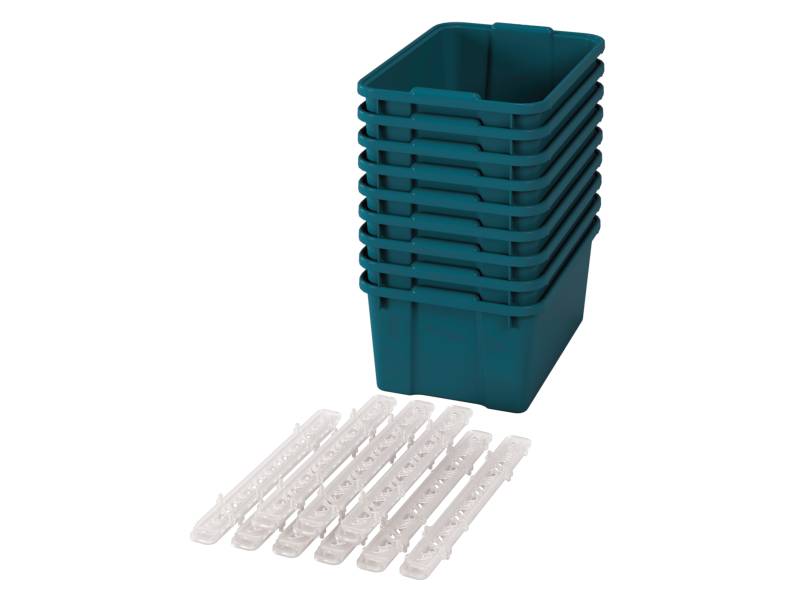 Vel’ké plastové boxy s pojazdmi- OPTIMA- Modrozelené (9 ks.)