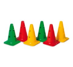 Colorful low cones with holes (6 pcs.)