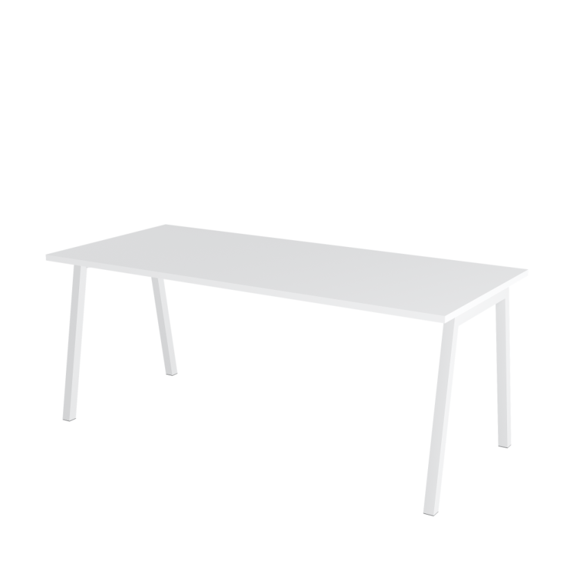 Office table with white top OFYS A (dimensions 70 x 160 cm) - Frame color: Black