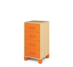 Skriňa so 4 zásuvkami úzka oranžová FRESH (modul 17)