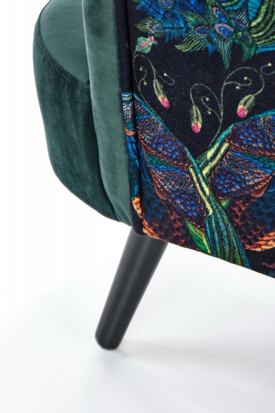 Armchair PAGONI (Dark green / Black)