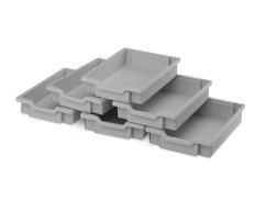 Plastové boxy malé  - šedá - 6 ks