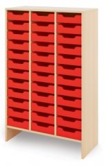 Skriňa XL + malé kartónové kontajnery - Červená - CLASSICAL