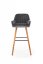Barová židle- H93- Ořech/ Tmavě šedá
