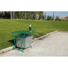 Odpadkový kôš Petra so strieškou a vyberateľnou vložkou – modrý