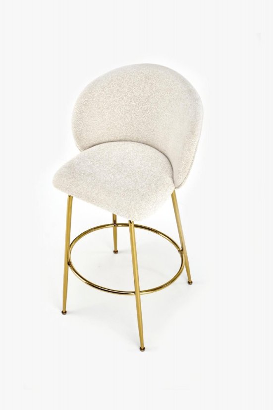 Barová stolička- H116- Krémová/ Zlatá