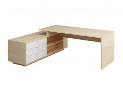Riaditeľský stôl so zvýšenou doskou, šuplíky breza/biela (EXCLUSIVE)