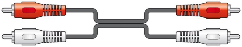 AV:link kábel 2x RCA samec - 2x RCA samec, 1,2 m