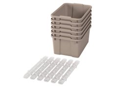 Velké plastové boxy s pojezdy - OPTIMA - Béžové (6 ks.)