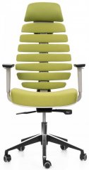 kancelářská židle FISH BONES PDH šedý plast, 26-66 zelená, 3D područky