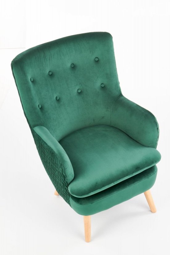 Armchair RAVEL (Dark green / natural)