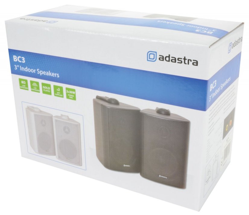 Adastra BC3-B, nástěnný 3" reproduktor, 30W, černý, pár