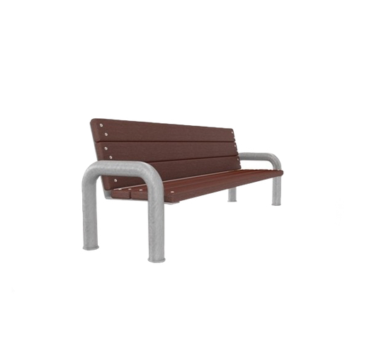Trubková lavička MARKUS (s plastovým recyklátem) - Provedení: Volně stojící, Rozměr: 150 cm