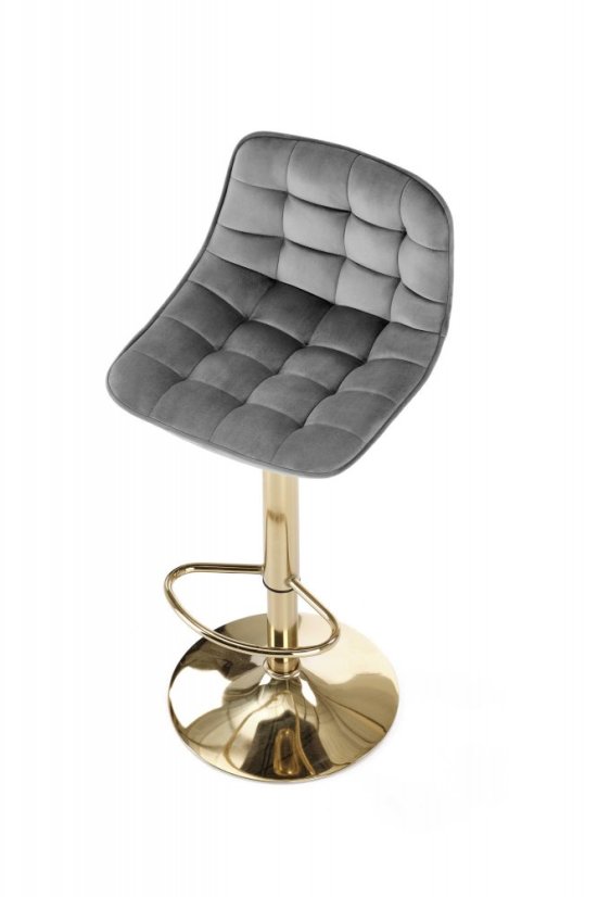 Barová stolička- H120 - Zlatá/ Tmavo šedá