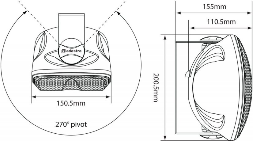 Adastra FC4V-W, 100V nástěnný 3.5" reprobox, 40W, bílý