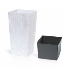 Štvorcový kvetináč Rato Square 11 l / 26,6 l - biela