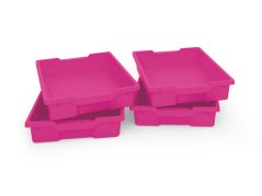 Plastové boxy malé - růžová - 4 ks