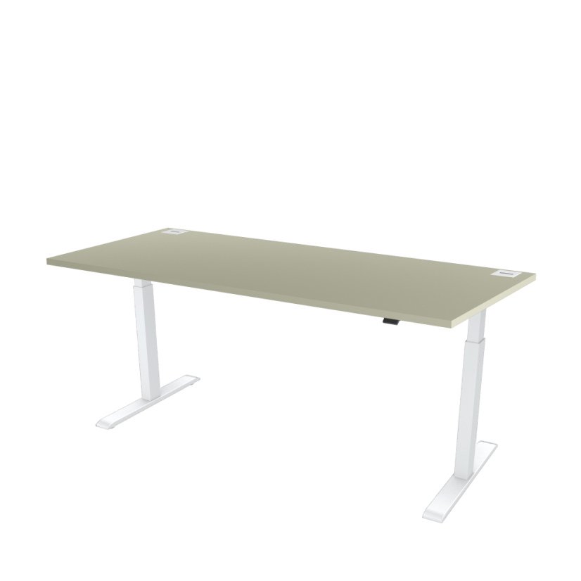 Height adjustable desk OFYS - grey (80 x 160 cm) - Frame color: White