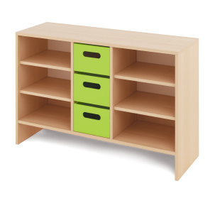 Cabinet M + large cardboard containers - CLASSICAL - Barva: Zelená