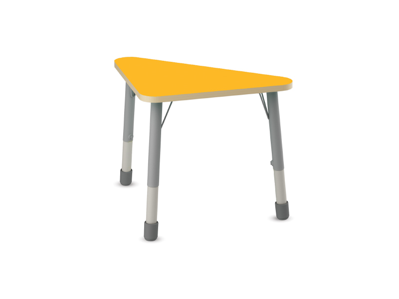 Height-adjustable triangle table - Yellow - Height adjustable: 1-3