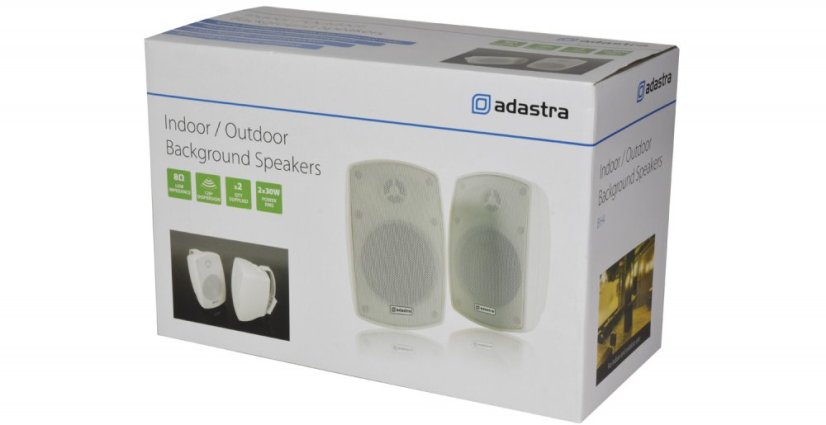 Adastra BH4-W, pasivní 4" reproboxy 60W, bílé, cena/pár