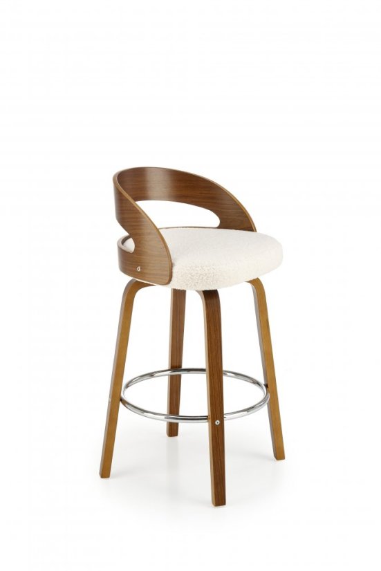 Barová stolička- H110- Krémová/ Orech