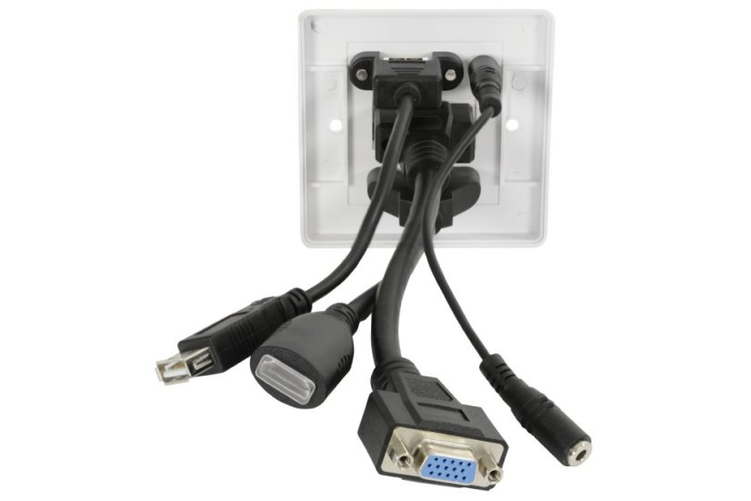 AV:link nástenná zásuvka HDMI/VGA/USB/Jack 3.5mm
