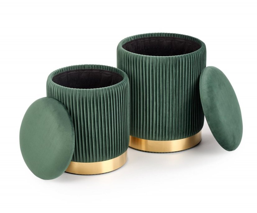 Set of stools MONTY (Dark green / Gold)