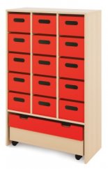 Skriňa XL + veľké kartónové kontajnery a truhla - Červená - CLASSICAL