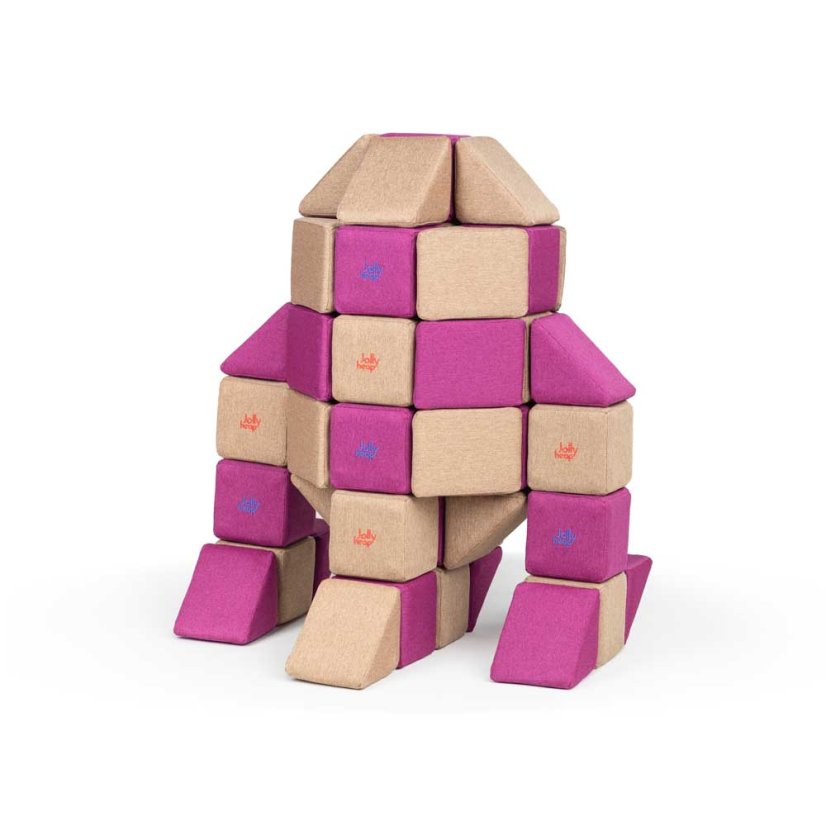 Magnetické pěnové bloky JollyHeap (100 ks) - Kombinace barev: 1521
