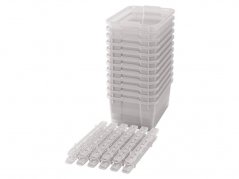 Velké plastové boxy s pojezdy- OPTIMA- Transparentní (12 ks.)