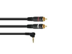 Omnitronic kábel stereo mini Jack 3,5 mm 90 ° / 2xRCA, 1,5 m