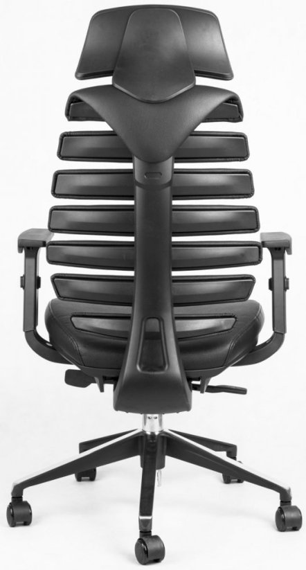 kancelářská židle FISH BONES PDH černý plast, černá koženka PU580165