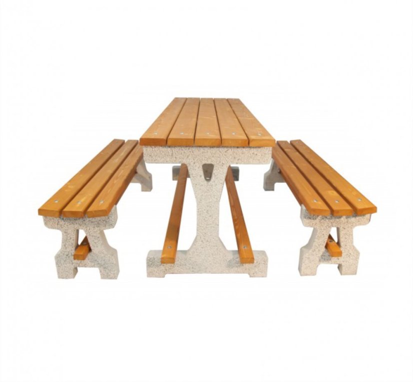 Betónový vonkajší set SALO - Odtieň: Mahagón, Rozmer: 150 cm
