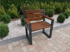 Záhradné kreslo TRENDY s operadlom a podrúčkami (Olša)