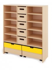 Skriňa XL + veľké kartónové kontajnery a truhlice - Žltá - CLASSICAL