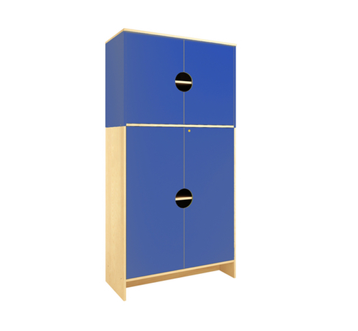 Vysoká úložná skříň RING 2 dveře (více barev) - Barva: Modrá, Dekor: Bříza