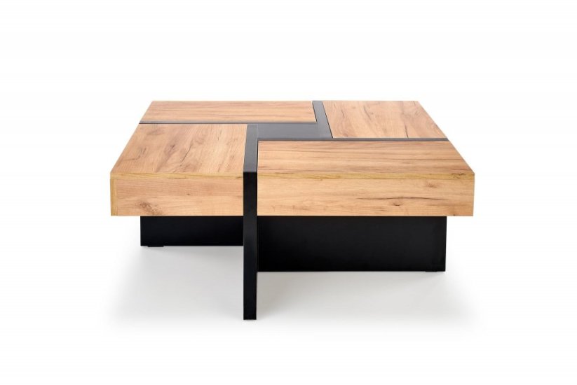 Konferenční stolek- SEVILLA- Řemeslný dub/ Nohy: černá