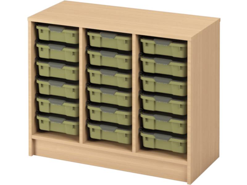 Skříňka s kontejnery - OPTIMA - M - 18 malých kontejnerů (více barev) - Barva: Transparentní