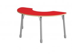 Výškovo nastaviteľný stôl polkruh - Červená