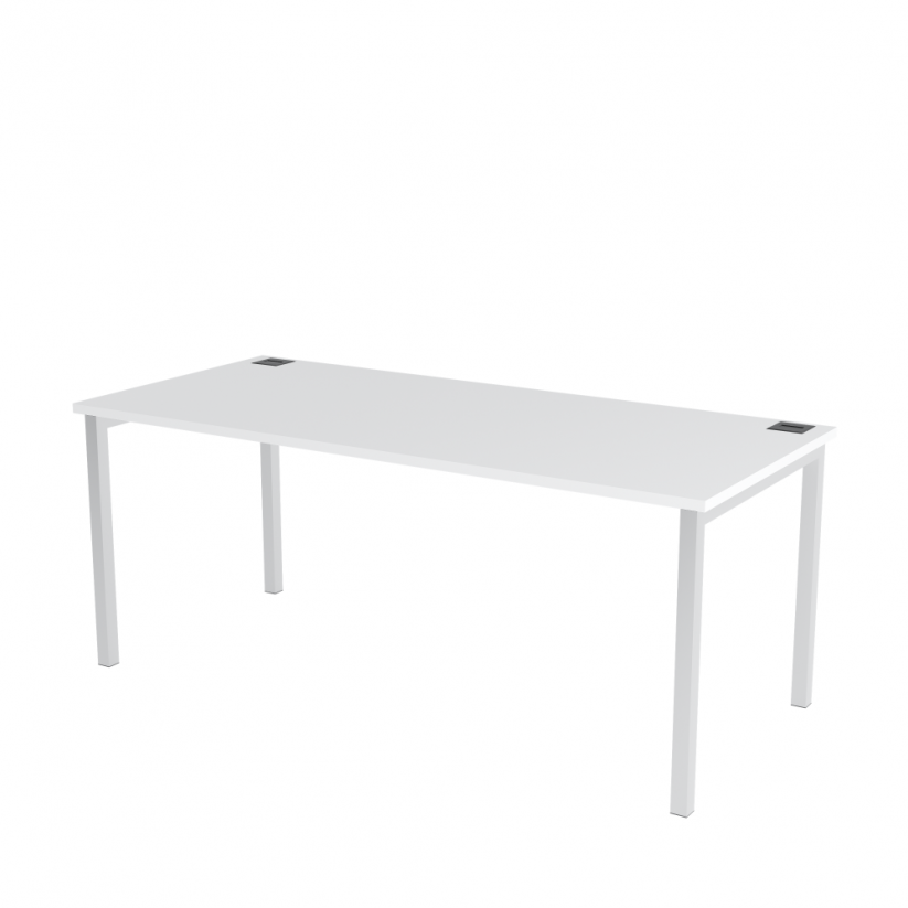Kancelářský stůl s bílou deskou OFYS U (rozměr 70 x 160 cm) - Barva podnože: Černá