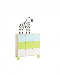 Skriňa s dvierkami (zebra, SAFARI) nožičky