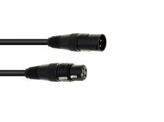 Eurolite DMX kábel XLR 3pin, 1m dĺžka, čierny